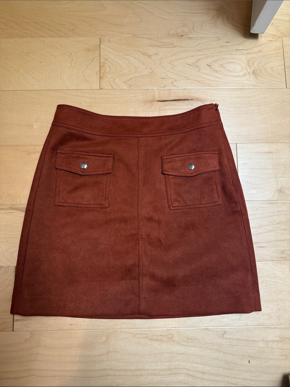 LOFT Rust Suede Pocket Mini Skirt